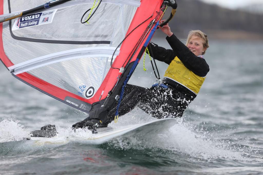 RSX, 956, Saskia Sills, Roadford<br />
Day 4, RYA Youth National Championships 2013 held at Largs Sailing Club, Scotland from the 31st March - 5 April. <br />
 ©  Marc Turner /RYA http://marcturner.photoshelter.com/